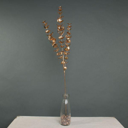Gold Metallic Eucalyptus Spray (x3 Stems) Artificial Florals 79cm - Lost Land Interiors