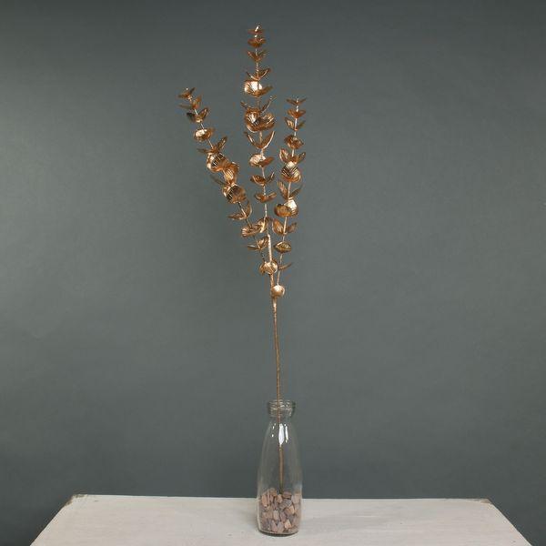 Gold Metallic Eucalyptus Spray (x3 Stems) Artificial Florals 79cm - Lost Land Interiors