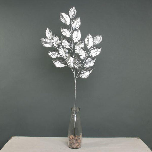 Silver Metallic Birch Leaf Spray - Lost Land Interiors