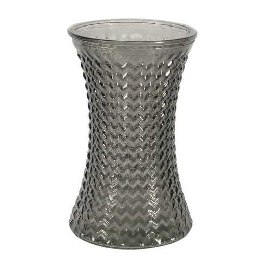 Geometric Grey Hand-Tied Glass Vase (19.8cm x 12.5cm - Lost Land Interiors