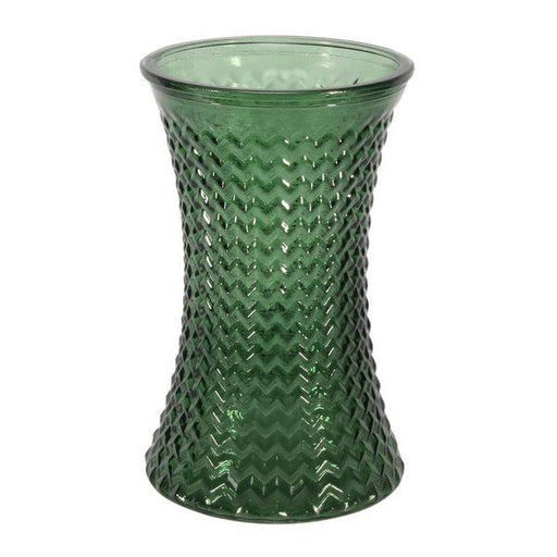 Geometric Green Hand-Tied Glass Vase (19.8cm x 12.5cm) - Lost Land Interiors