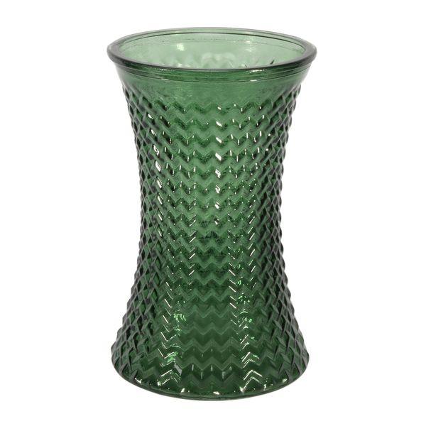 Geometric Green Hand-Tied Glass Vase (19.8cm x 12.5cm) - Lost Land Interiors