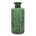 Horizontal Ribbed Bottle Glass Vase - Pear Green (21cm) Small Table Vase - Lost Land Interiors