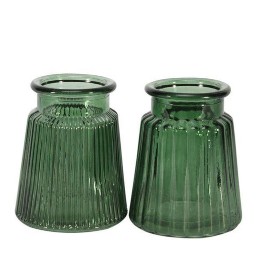 Pear Green Oscar Glass Vase (Assorted) - 12cm x 9.8cm- Coloured Vase - Lost Land Interiors