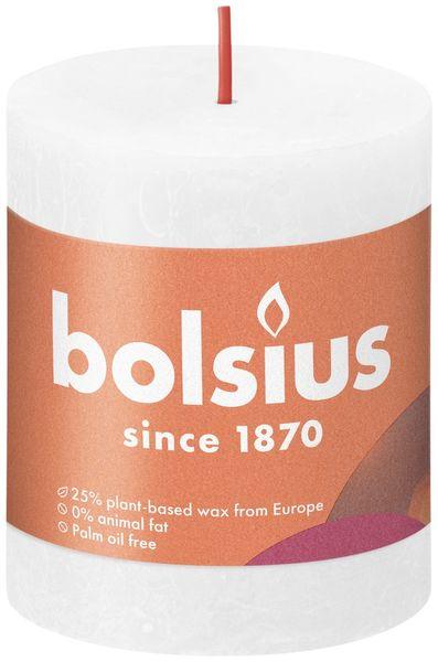 Cloudy White Bolsius Rustic Shine Pillar Candle (80 x 68mm) - Lost Land Interiors