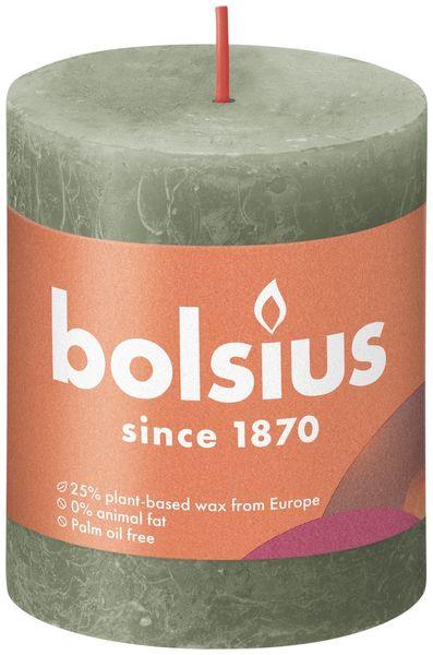 Fresh Olive Bolsius Rustic Shine Pillar Candle (80mm x 68mm) - Lost Land Interiors