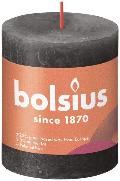 Bolsius Rustic Shine Stormy Grey Pillar Candle (80mm x 68mm) - Lost Land Interiors