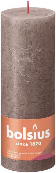 Bolsius Rustic Shine Rustic Taupe Pillar Candle (190mm x 68mm) - Lost Land Interiors