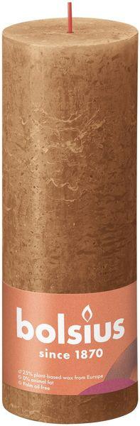 Spice Brown Bolsius Rustic Shine Pillar Candle (190 x 68mm) - Lost Land Interiors