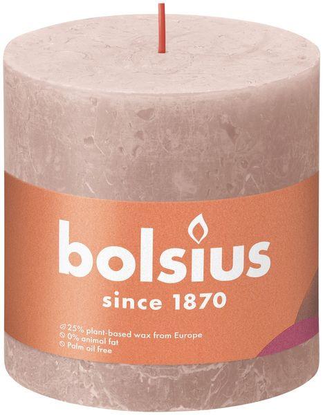 Misty Pink Bolsius Rustic Shine Pillar Candle (100 x 100mm) - Lost Land Interiors