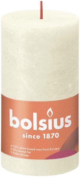 Soft Pearl Bolsius Rustic Shine Pillar Candle (130 x 68mm) - Lost Land Interiors