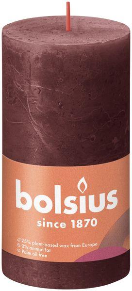 Velvet Red Bolsius Rustic Shine Pillar Candle (130 x 68mm) - Lost Land Interiors