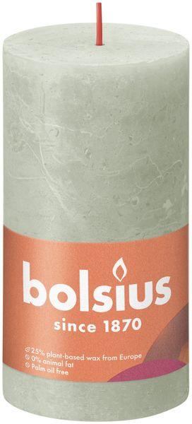 Foggy Green Bolsius Rustic Shine Pillar Candle (130 x 68mm) - Lost Land Interiors