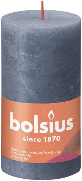 Bolsius Rustic Twilight Blue Shine Pillar Candle (130mm x 68mm) - Lost Land Interiors