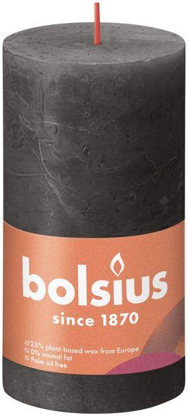 Stormy Grey Bolsius Rustic Shine Pillar Candle (130 x 68mm) - Lost Land Interiors