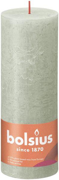 Foggy Green Bolsius Rustic Shine Pillar Candle (190 x 68 mm) - Lost Land Interiors