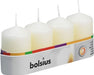 Pack of 4 Bolsius Ivory Pillar Candles (60x40mm) - Lost Land Interiors