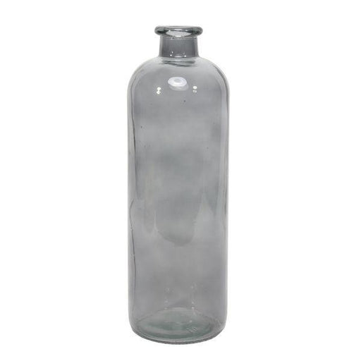 Zamora Bottle Dove Grey (33cm) Glass Bottle Vase - Lost Land Interiors