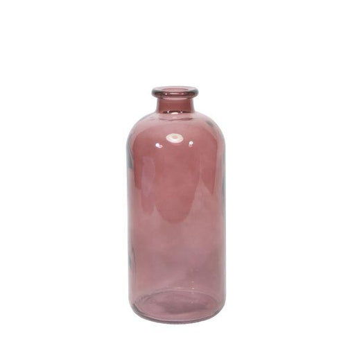 Glass Leon Bottle Smokey Pink (25cm) Table Vase - Lost Land Interiors