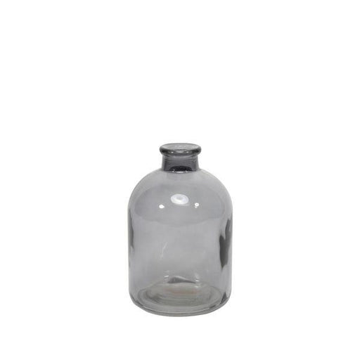 Castile Glass Bottle Dove Grey (17cm x 11cm) Vintage Style Bottle - Lost Land Interiors