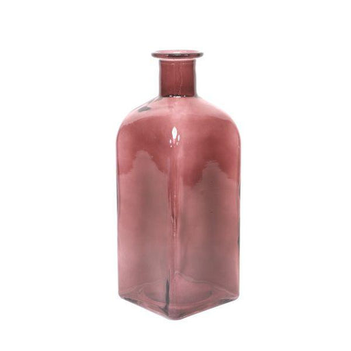 Douro Bottle Pink Glass (28.8 x 11cm ) Vintage Style Bottles Vase - Lost Land Interiors