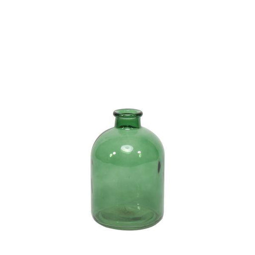 Castile Glass Bottle Pear Green (17cm) Vintage Style Bottle - Lost Land Interiors