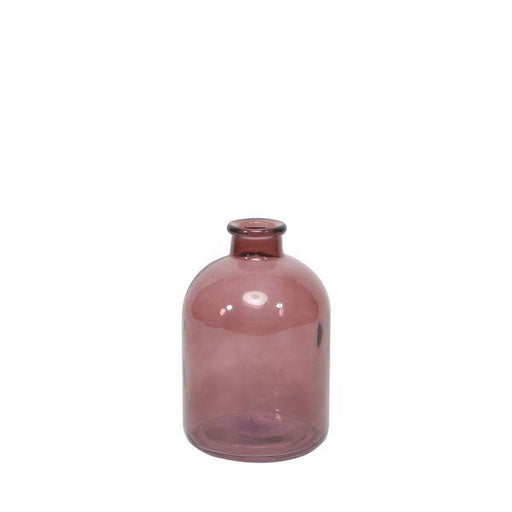 Castile Glass Bottle Dusky Pink - 17cm Pink Vase - Lost Land Interiors