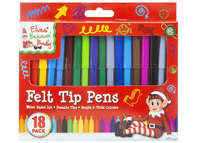 18 Elf Felt Tip Pens In Colour Box - Lost Land Interiors