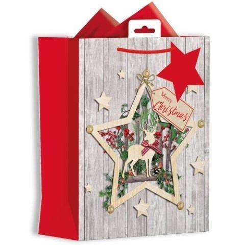 Wooden-effect Medium Christmas Gift Bags - Lost Land Interiors