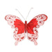 24cm Red Fabric & Glitter Butterfly (Pack of 6) - Lost Land Interiors