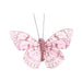 8cm Pink Feather & Glitter Butterfly (Pack of 12) - Lost Land Interiors