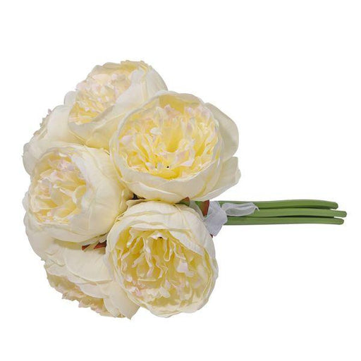 Aquitaine Peony Bunch Cream 34cm (7 flowers) Artificial Peonies Silk Flowers - Lost Land Interiors