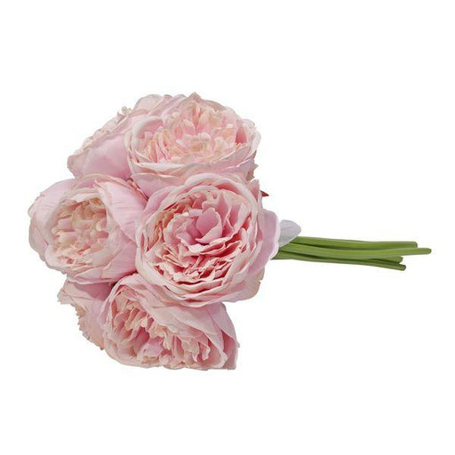Aquitaine Peony Bunch Light Pink 34cm (7 flowers) Artificial Silk Flowers Peonies - Lost Land Interiors