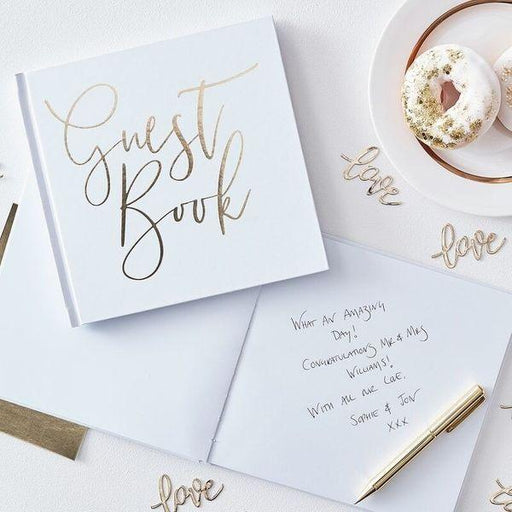 White & Gold Guest Book - Lost Land Interiors