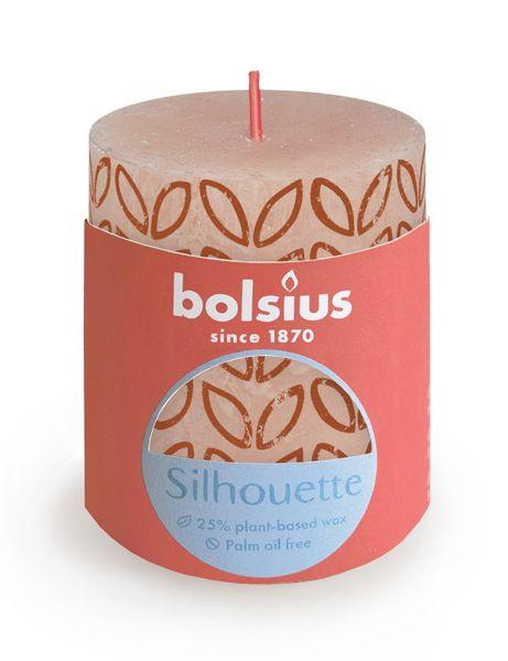 Misty Pink Bolsius Rustic Silhouette Pillar Candle  (80 x 68mm) - Lost Land Interiors