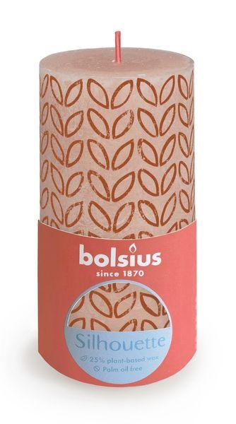 Misty Pink Bolsius Rustic Silhouette Pillar Candle (130 x 68mm) - Lost Land Interiors
