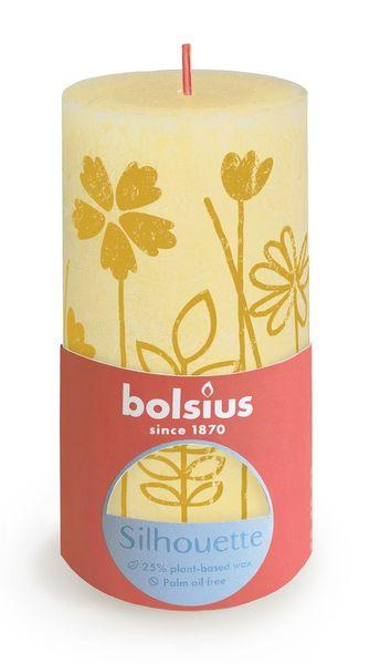 Butter Yellow Bolsius Rustic Silhouette Pillar Candle (130 x 68mm) - Lost Land Interiors