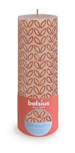 Misty Pink Bolsius Rustic Silhouette Pillar Candle (190 x 68mm) - Lost Land Interiors