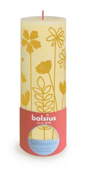 Butter Yellow Bolsius Rustic Silhouette Pillar Candle (190 x 68mm) - Lost Land Interiors