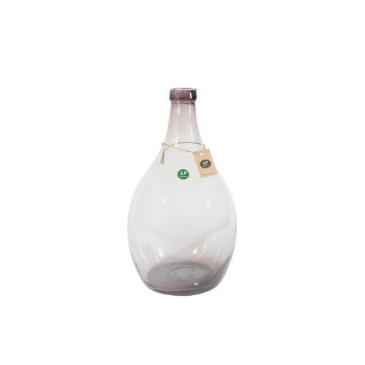 Light Aubergine  Demi John Eco Artisan Bottle (33cm x19cm) Large Glass Bottle - Lost Land Interiors
