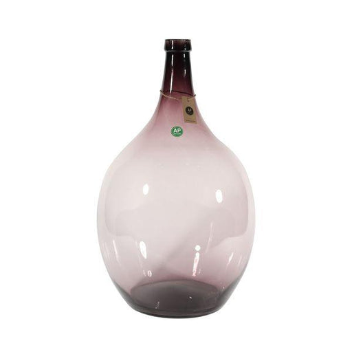 Large Dark Violet Artisan Eco Glass Bottle Vase (48cm x 29cm) - Lost Land Interiors