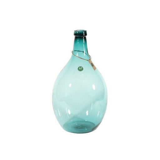 Dark Lagoon Eco Artisan Bottle (39cm x 22cm) Recycled Glass Vase - Lost Land Interiors
