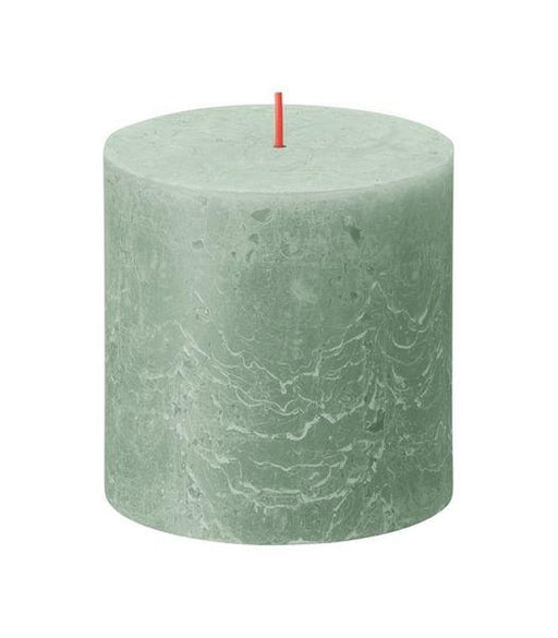 Jade Green Bolsius Rustic Shine Pillar Candle (100 x 100mm) - Lost Land Interiors