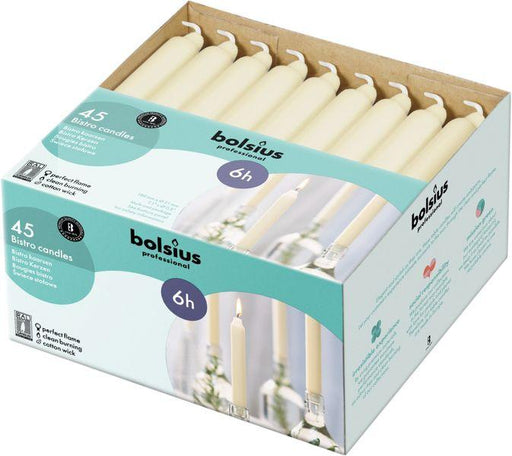 45 Bolsius Professional Bistro Candles - Ivory (180mm/21.3mm) - Lost Land Interiors