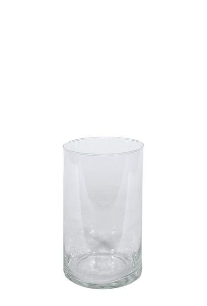 Clear Cylinder Glass Vase 20 x 12cm Hot Cut Vase - Lost Land Interiors