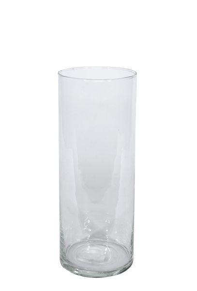Tall Clear Cylinder Glass Vase 30 x 12cm Hot Cut Vase Flower Vases - Lost Land Interiors
