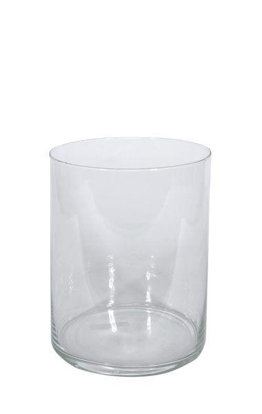 Clear Cylinder Glass Vase 25 x 20cm Hot Cut Vase Flower Vases - Lost Land Interiors