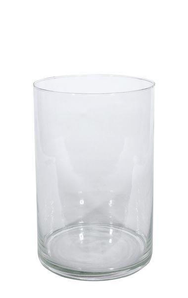 Tall Clear Cylinder Glass Vase 30 x 20cm Hot Cut Vase - Lost Land Interiors