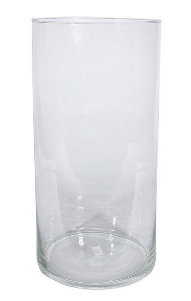 Tall Clear Cylinder Glass Vase 40 x 20cm Hot Cut Vase - Lost Land Interiors