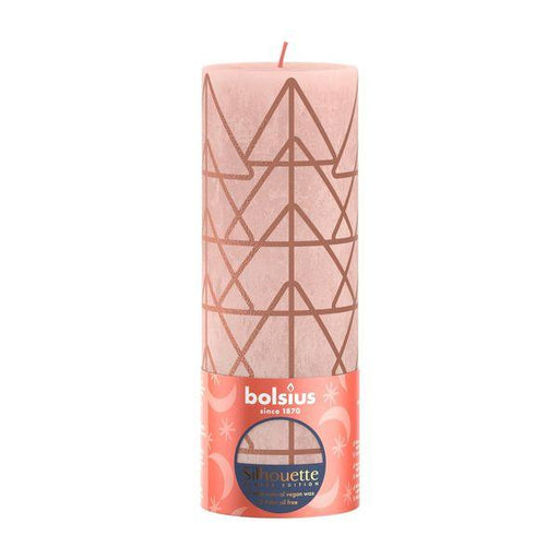 Bolsius Pink & Print Rustic Silhouette Candle (190mm x 68mm) - Lost Land Interiors